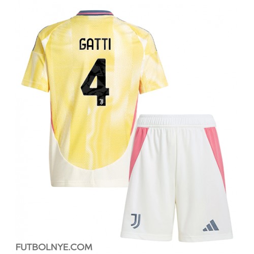 Camiseta Juventus Federico Gatti #4 Visitante Equipación para niños 2024-25 manga corta (+ pantalones cortos)